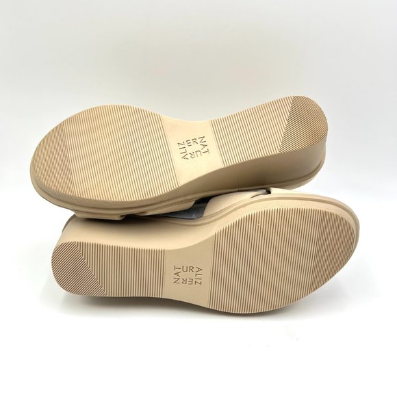 Naturalizer Size 8 Riviera Tan Nude Beige Sand Suede Leather Wedge Sandals Shoes - Picture 7 of 12
